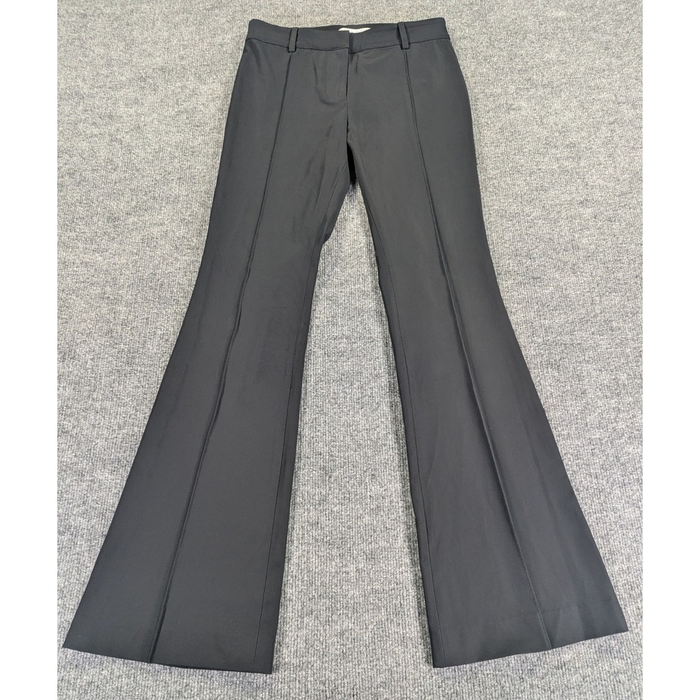 Veronica Beard Black Flare Leg Trousers Pants Size 6 CORE-TBS6186 Made in USA